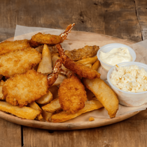 6 Fantail Shrimps w/Fries & Coleslaw